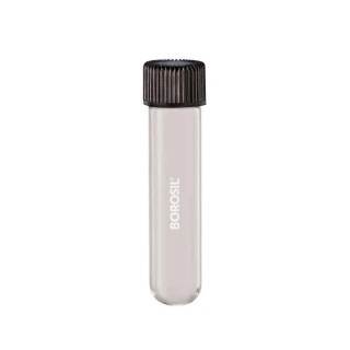 Borosil 10ml Round Bottom Media Culture Tube with PP Screw Cap, Borosilicate Glass, 9900006