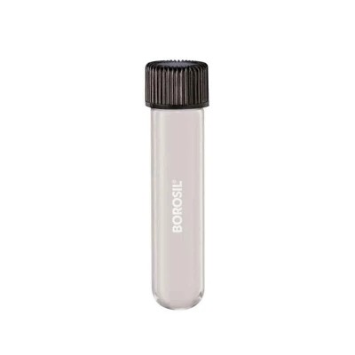 Borosil 10ml Round Bottom Media Culture Tube with PP Screw Cap, Borosilicate Glass, 9900006