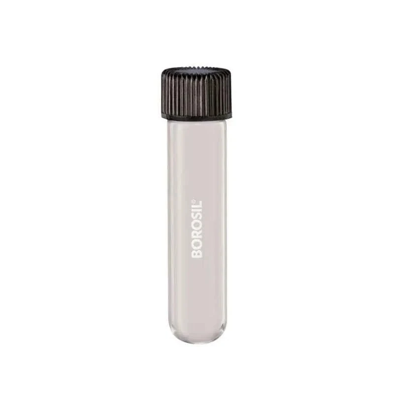Borosil 10ml Round Bottom Media Culture Tube with PP Screw Cap, Borosilicate Glass, 9900006