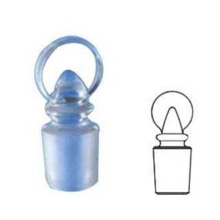 Borosil Solid Penny Head Interchangeable Ground Joint Stopper 10/15, High-Precision Glass, 8100010