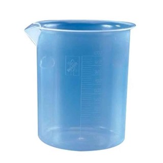 Polylab Polypropylene Euro Design Beaker 1000ml Pack of 6, Excellent Clarity, Raised Graduations, Model 11115