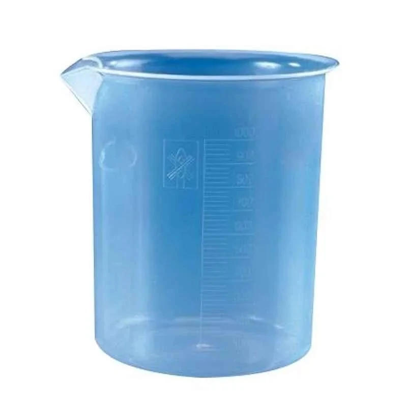 Polylab Polypropylene Euro Design Beaker 1000ml Pack of 6, Excellent Clarity, Raised Graduations, Model 11115