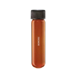 Borosil 10ml Round Bottom Amber Culture Tube with PP Screw Cap PTFE Liner