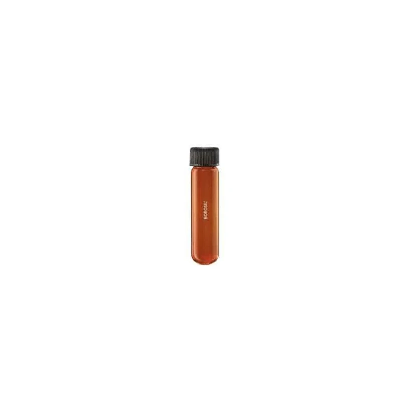 Borosil 10ml Round Bottom Amber Culture Tube with PP Screw Cap PTFE Liner