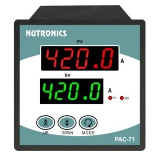 Nutronics Digital Panel Ampere Meter PAC-71, Dual Display, 230V AC, 0-200 µA/0-200 mA/0-2000 A Selectable AC/DC