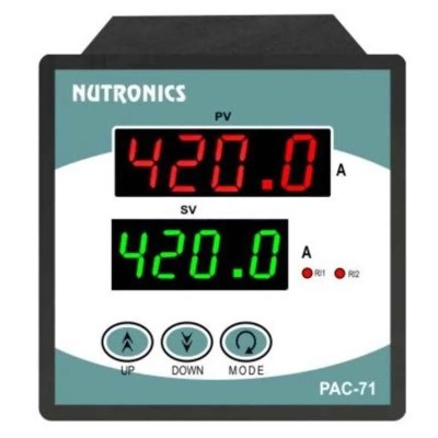 Nutronics Digital Panel Ampere Meter PAC-71, Dual Display, 230V AC, 0-200 µA/0-200 mA/0-2000 A Selectable AC/DC