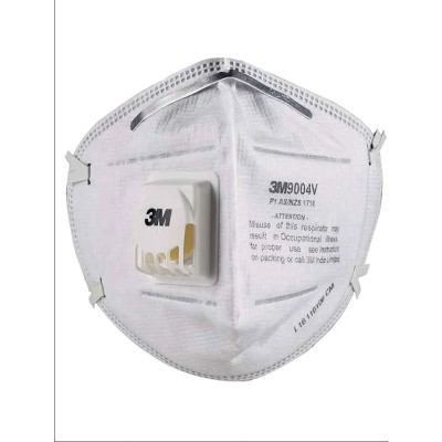 3M P1 9004V Particulate Respirator White Mask, Disposable, Flat Fold, Non-Oil, Pack of 15 9004V