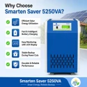 Smarten Saver Solar PCU 5250VA 48V LCD Display Pure Sine Wave Supports up to 3500W Solar Panels