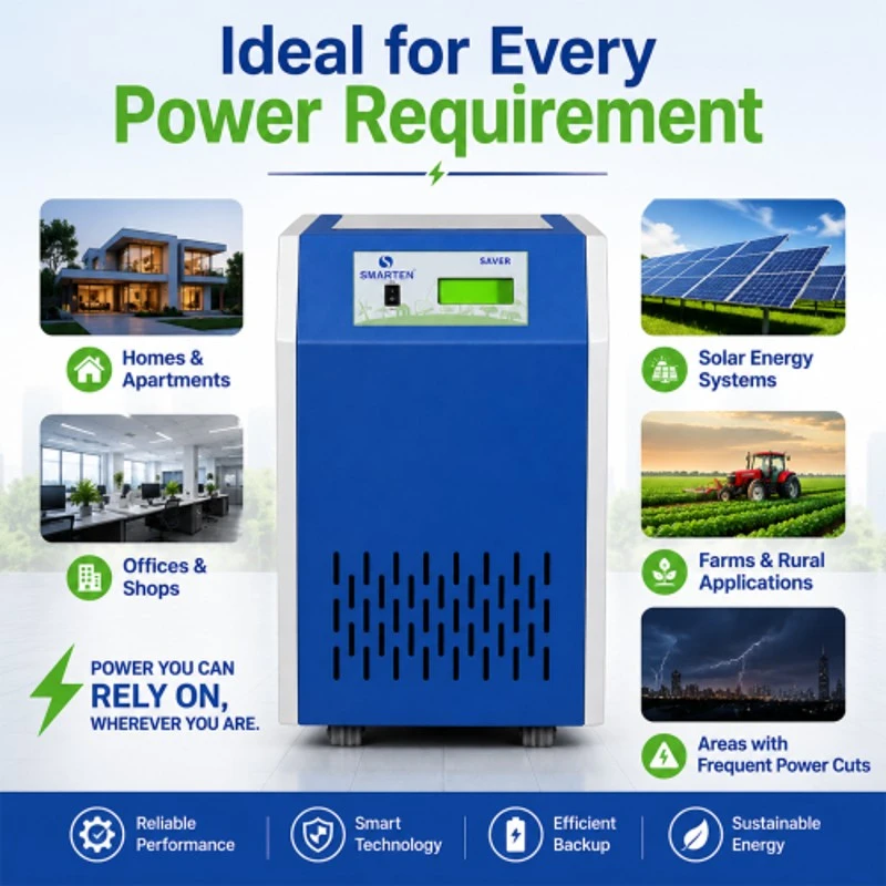 Smarten Saver Solar PCU 5250VA 48V LCD Display Pure Sine Wave Supports up to 3500W Solar Panels