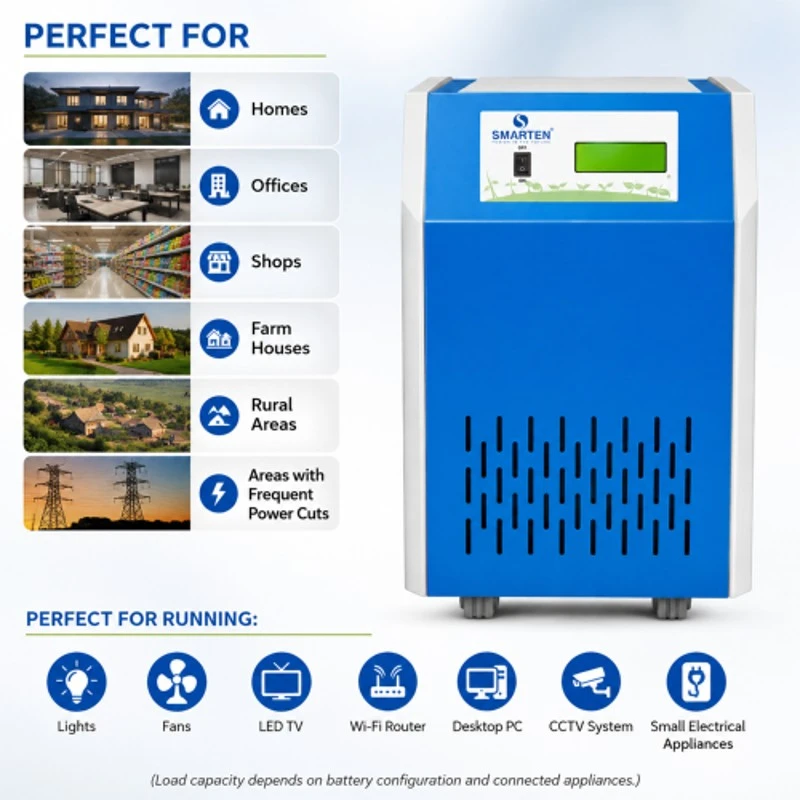 Smarten Saver 6000VA 72V Solar PCU with LCD Display, Pure Sine Wave, Supports up to 4500W Solar Panels