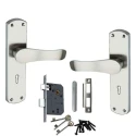 Atom 190mm 6 Lever Antique Finish Mortise Lock Handle Set with 3 Keys 804-K.Y.SSL-2