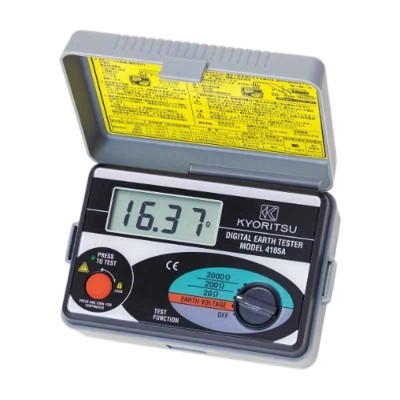 Kyoritsu Earth Resistance Tester KEW 4105A, 0-20/0-200/0-2000 Ohm Range, 0-200V AC, IP54, 550 g