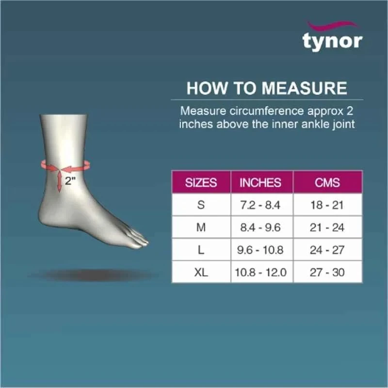 Tynor Ankle Binder Size L, Compression Support, Four-Way Stretch, Model