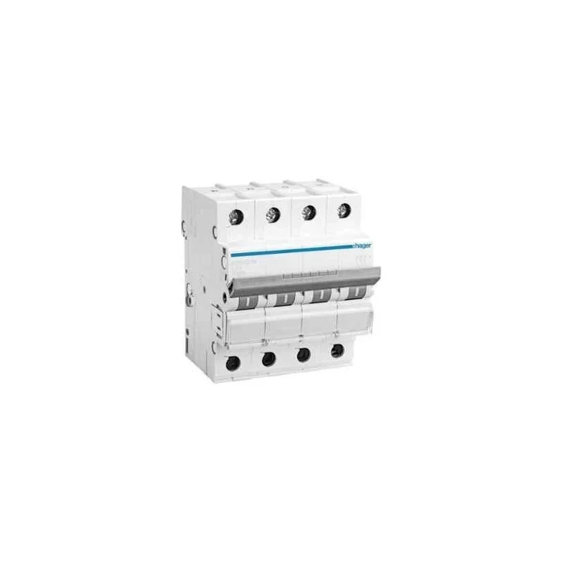 Hager Four Pole C Curve MCB NCN410N 10A Breaking Capacity 10 kA h3 Series