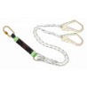 Karam 2m Twisted Polyamide Rope Forked Lanyard, Steel Scaffold Hooks, 12 mm Diameter, PN 351
