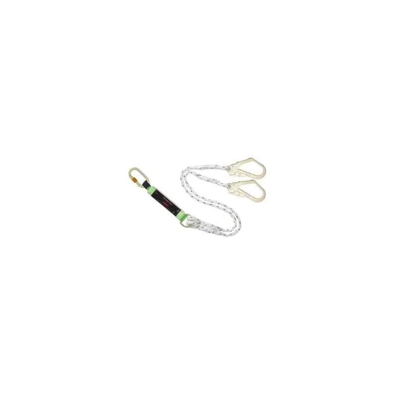 Karam 2m Twisted Polyamide Rope Forked Lanyard, Steel Scaffold Hooks, 12 mm Diameter, PN 351