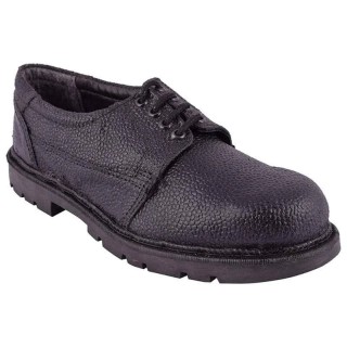 Rigau Black Leather Steel Toe Safety Shoes, Size 7