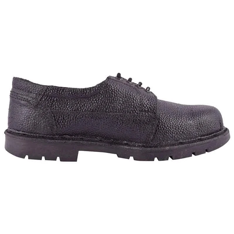 Rigau Black Leather Steel Toe Safety Shoes, Size 7