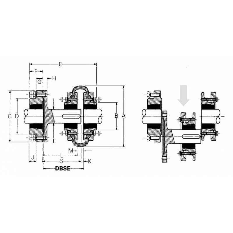 Fenner Fenaflex Spacer Coupling Taper Lock F60 SM16 140 Spacer Max Bore 42 mm Nominal Torque 127 Nm Model SM16