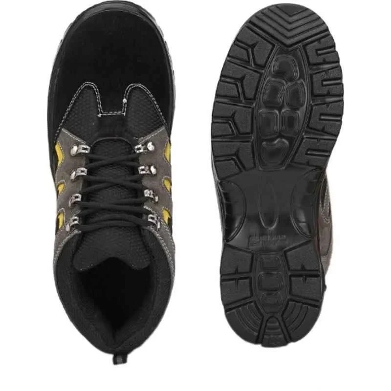 Graphene Leather Steel Toe Safety Shoes, Black & Grey, Size 8 R 503