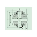 Fenner Fenaflex Tyre Coupling with F Flange Taper Lock F200
