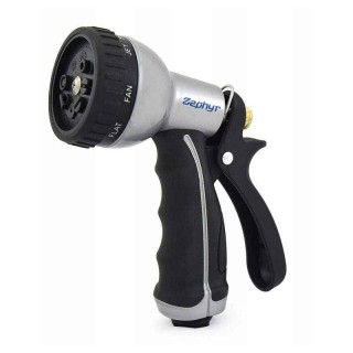 Zephyr 9 Modes High Performance Water Spray Gun Metal Construction, Chrome Finish, 300 PSI, Taiwan,