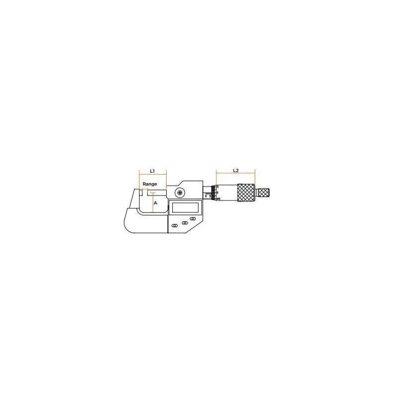Groz Digital Outside Micrometer 0-25mm IP65, MMED/1/65