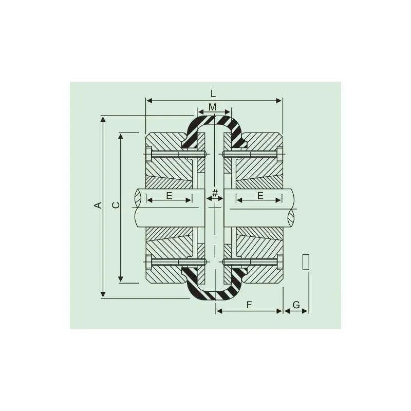 Fenner Fenaflex Tyre Coupling with F Flange Taper Lock, Max Bore 28 mm, 4 Pins, F45