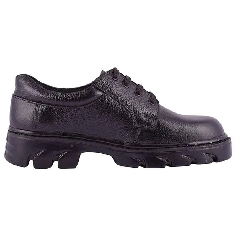 Rigau 1080 Men's Black Leather Steel Toe Safety Shoes, Size 9, PU Outsole