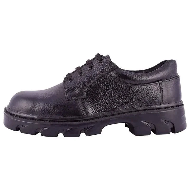 Rigau 1080 Men's Black Leather Steel Toe Safety Shoes, Size 9, PU Outsole