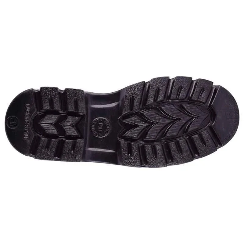 Rigau 1080 Men's Black Leather Steel Toe Safety Shoes, Size 9, PU Outsole