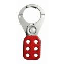 Asian Loto Red Vinyl Coated Safety Lockout Hasp, Jaw Size 38 mm, Small, Pack of 5, ALC-CHPV-R