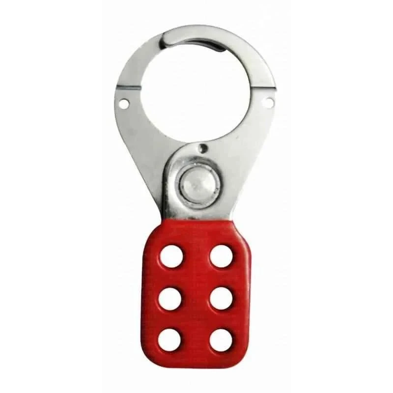 Asian Loto Red Vinyl Coated Safety Lockout Hasp, Jaw Size 38 mm, Small, Pack of 5, ALC-CHPV-R