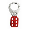 Asian Loto Red Vinyl Coated Safety Lockout Hasp, Jaw Size 38 mm, Small, Pack of 5, ALC-CHPV-R