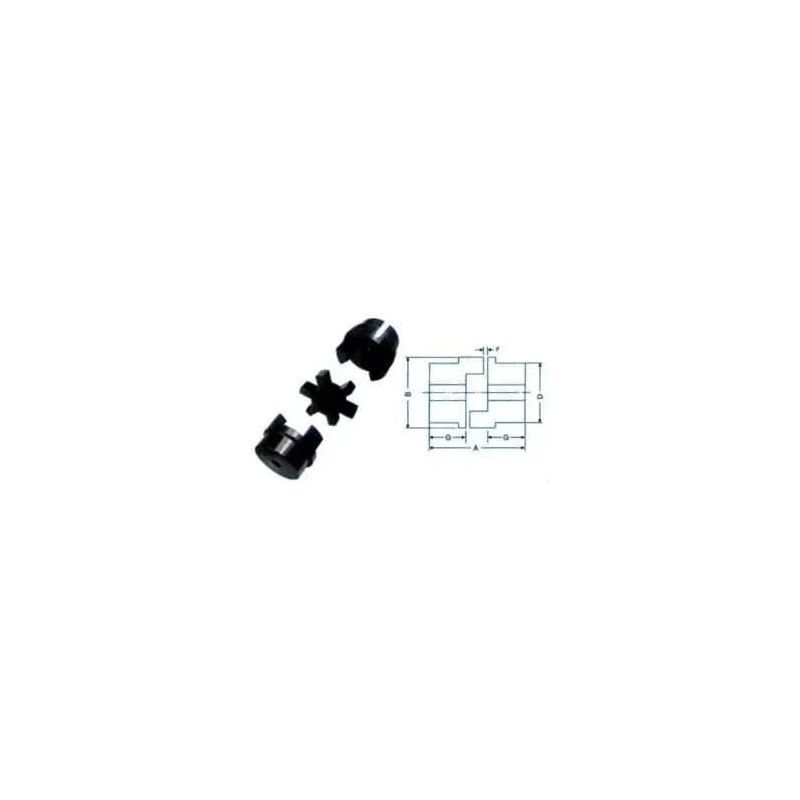 Fenner Essex Jaw Standard Coupling Pilot Bore Size F095, Power 0.21 kW per 100 rpm, Bore 15–28 mm
