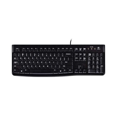 Logitech Wired USB Keyboard, 104 Keys, Spill-Resistant Design, Black K120