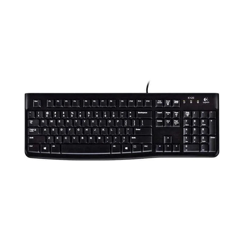 Logitech Wired USB Keyboard, 104 Keys, Spill-Resistant Design, Black K120