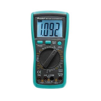 Proskit 3 1/2 Digital Multimeter MT-1270, DC/AC Voltage up to 1000V, Current up to 10A, Temperature Measurement, MT-1270