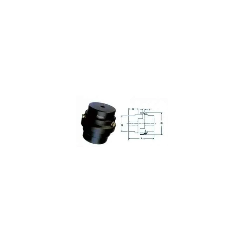 Fenner Essex Jaw External Spider Coupling F0225 E, Pilot Bore Max Bore 60 mm, 2.80 kW, Flexible Insert,