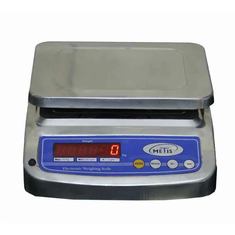 Metis Stainless Steel Counter Weighing Machine, 20 kg Capacity, 1 g Accuracy, Digital Display