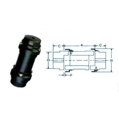 Fenner Essex Jaw External Spider Spacer Coupling Pilot Bore DBES 100mm F0110 ES, 0.91kW, Max Bore 42mm