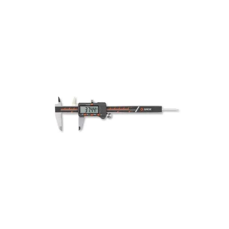 Groz Digital Caliper, 236mm Length, 0-150mm Range, Stainless Steel, ±0.02mm Accuracy, EDC/6