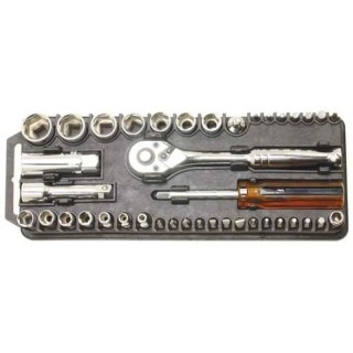 Proskit 40 Piece 1/2 Inch Socket & Screwdriver Set Chrome Vanadium Steel 8PK-227