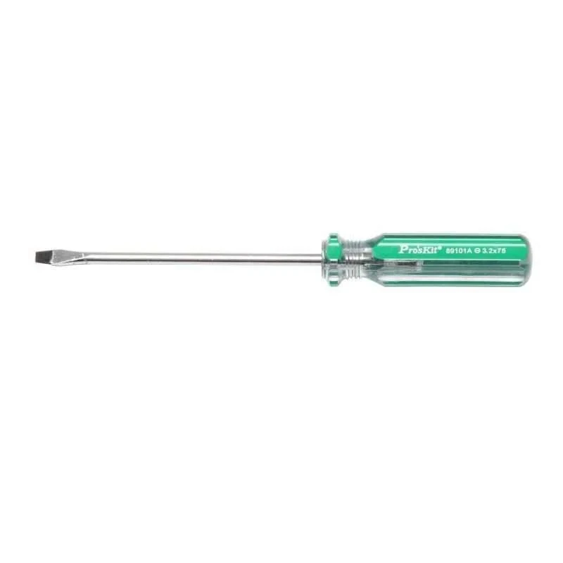 Proskit 89101A Line Color Slotted Screwdriver 3.2 mm Tip, 75 mm Blade Length