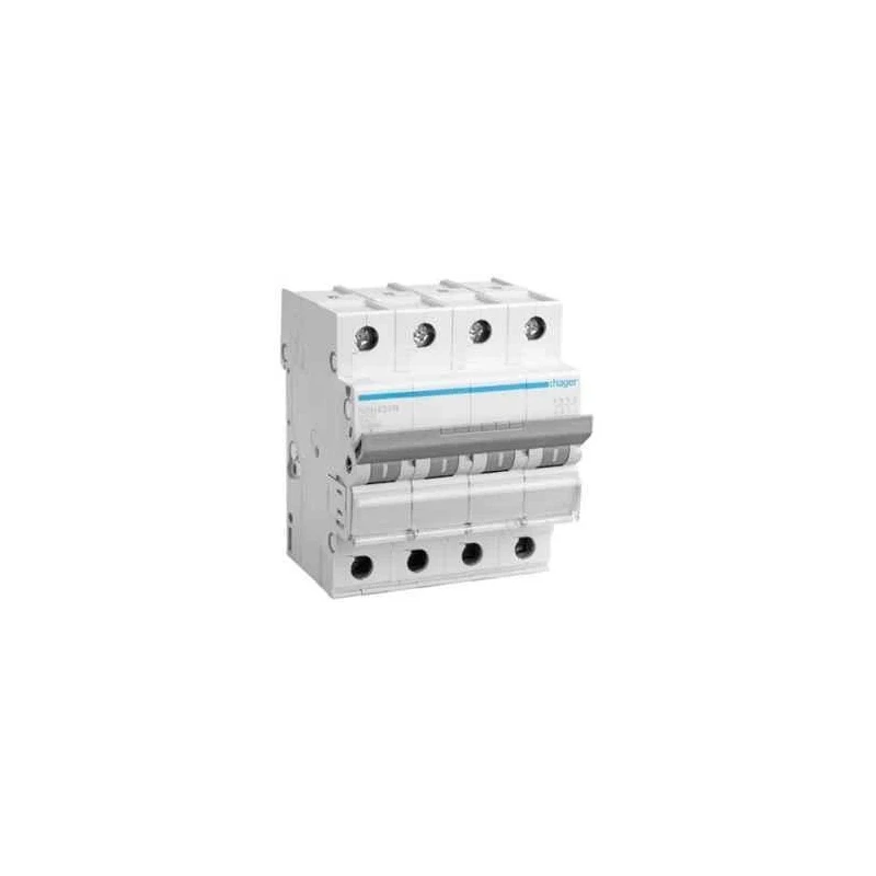 Hager 40A Four Pole B Curve h3 MCB NBN440N Breaking Capacity 10 kA