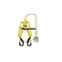Karam Full Body Safety Harness with Restraint Twisted Rope Double Lanyard KI02(PN206D) IS 3521:1999 Class L, 2 m Rope