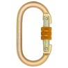 Karam Golden Yellow Galvanized Finish Alloy Steel Screw Locking Karabiner, Pack of 5, PN 112