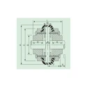 Fenner Fenaflex Tyre Coupling with B Flange Pilot Bore F60, Size F60, Max Bore 48 mm, 5 Pins