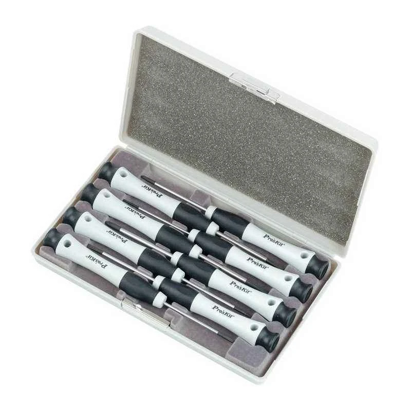 Proskit 8-Piece Precision Screwdriver Set 8PK-SD002N, 163 mm Overall Length, 475 g