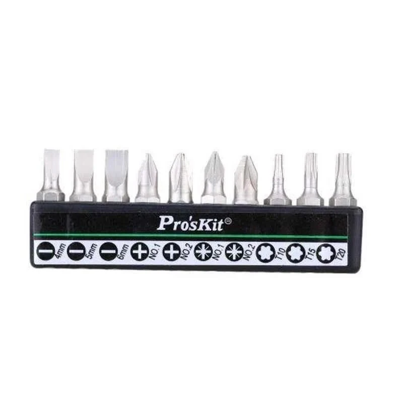 Proskit Flexible Ratchet Driver Set 1PK-201, 10 Piece, Ergonomic Mini Ratchet Handle, Flexible Shaft